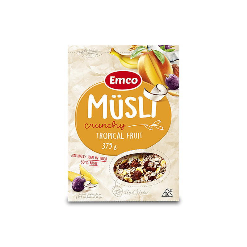 Load image into Gallery viewer, Emco Musli Crunchy Oat Cereal with Tropical Fruit 375g
