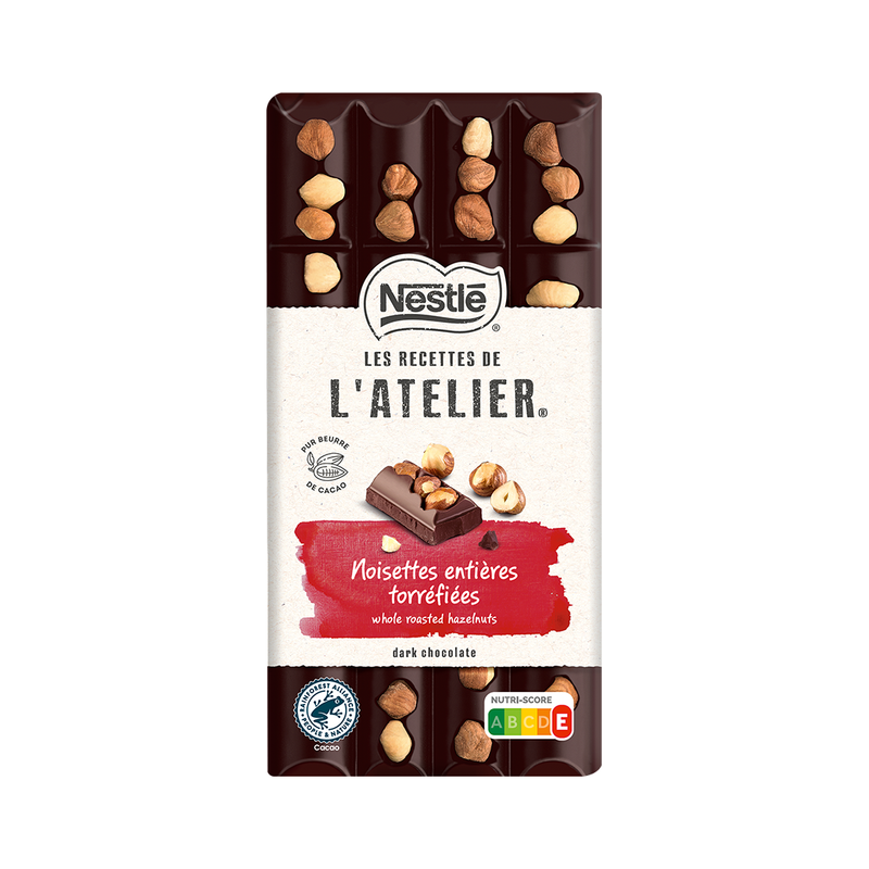 Load image into Gallery viewer, Nestle Les Recettes de L&#39;atelier Dark Chocolate Hazelnut Bar 170g
