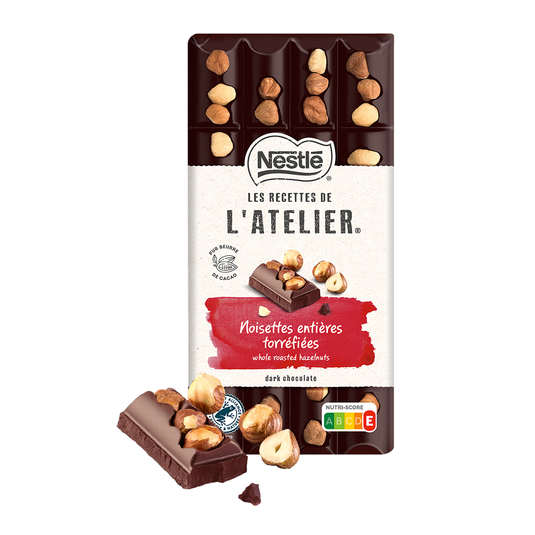 Nestle Les Recettes de L'atelier Dark Chocolate Hazelnut Bar 170g