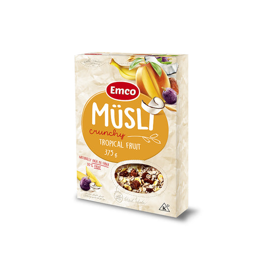 Emco Musli Crunchy Oat Cereal with Tropical Fruit 375g