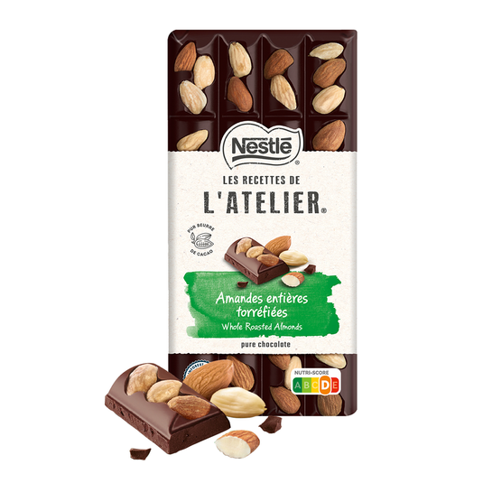 Nestle Les Recettes de L'atelier Dark Chocolate with Almonds Bar 170g