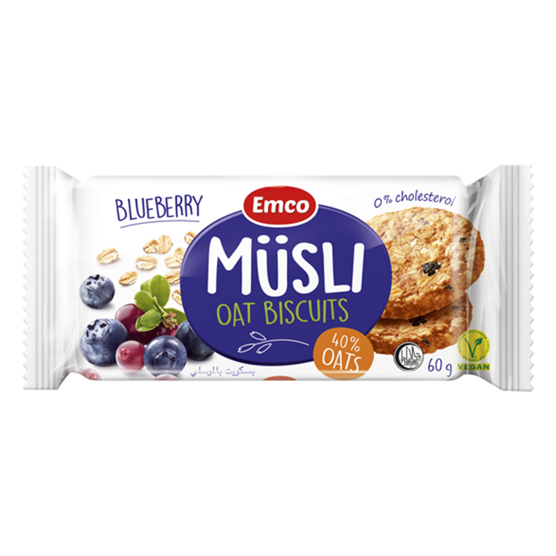 Load image into Gallery viewer, Emco Musli Oat Biscuits Blueberry Cranberry 60g
