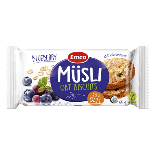 Emco Musli Oat Biscuits Blueberry Cranberry 60g