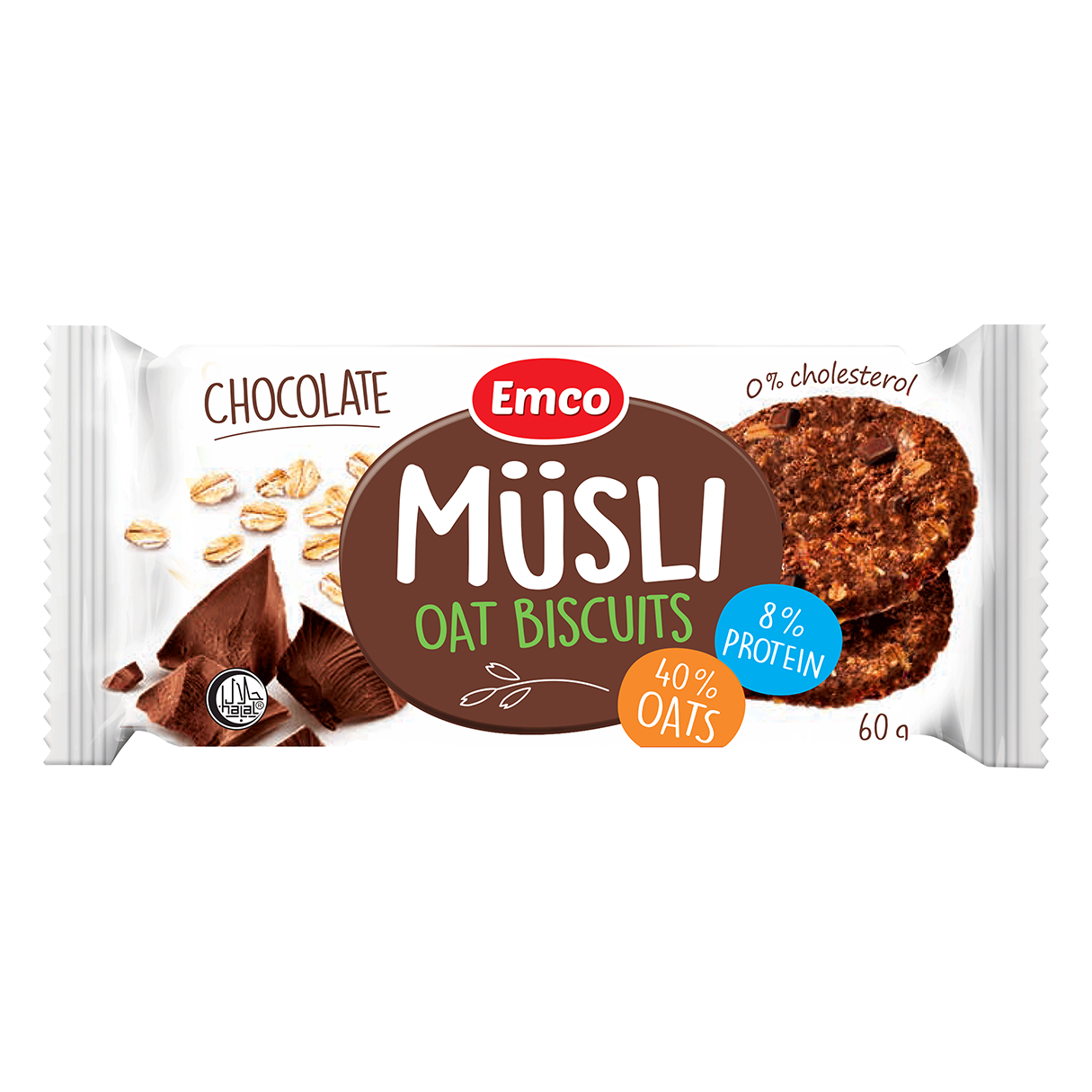 Emco Musli Oat Biscuits Chocolate 60g SUNMART by suncoast brands