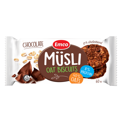 Emco Musli Oat Biscuits Chocolate 60g