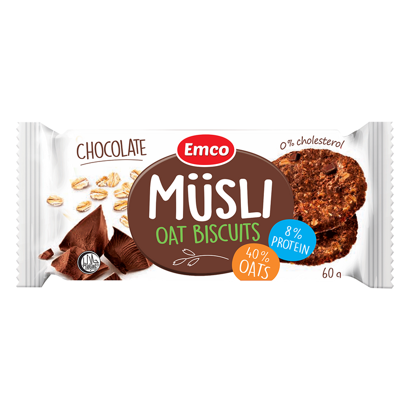 Load image into Gallery viewer, Emco Musli Oat Biscuits Chocolate 60g
