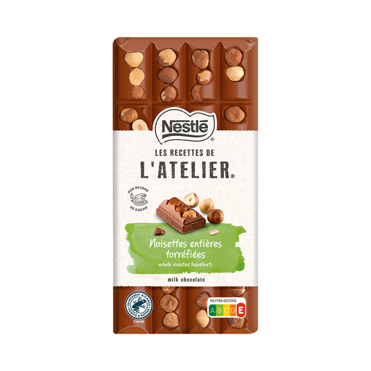 Nestle Les Recettes de L'atelier Milk Chocolate Hazelnut Bar 170g