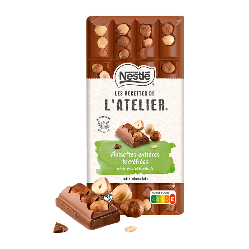 Load image into Gallery viewer, Nestle Les Recettes de L&#39;atelier Milk Chocolate Hazelnut Bar 170g
