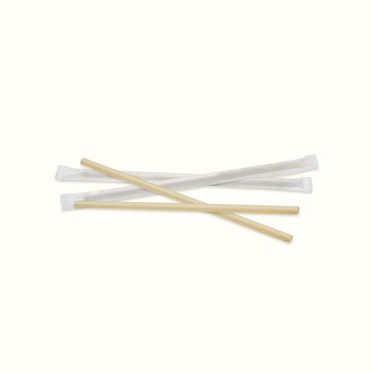 Econtainer ST05 210mm Sugarcane Bagasse Individually wrapped Straw Compostable and Eco-friendly [100 pcs.]