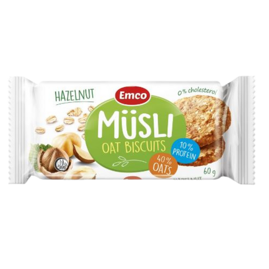 Emco Musli Oat Biscuits Hazelnut 60g