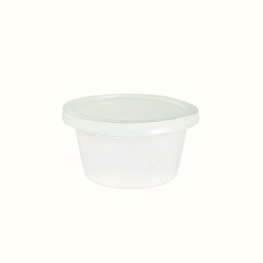 Econtainer L049 2oz Sugarcane Bagasse Sauce Cup Compostable and Eco-friendly Food Packaging [50 pcs.] - With Lid