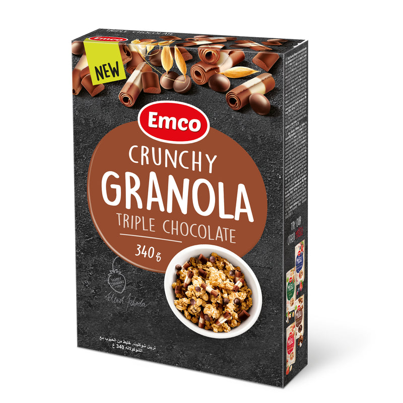 Load image into Gallery viewer, Emco Crunchy Granola Triple Chocolate 340g
