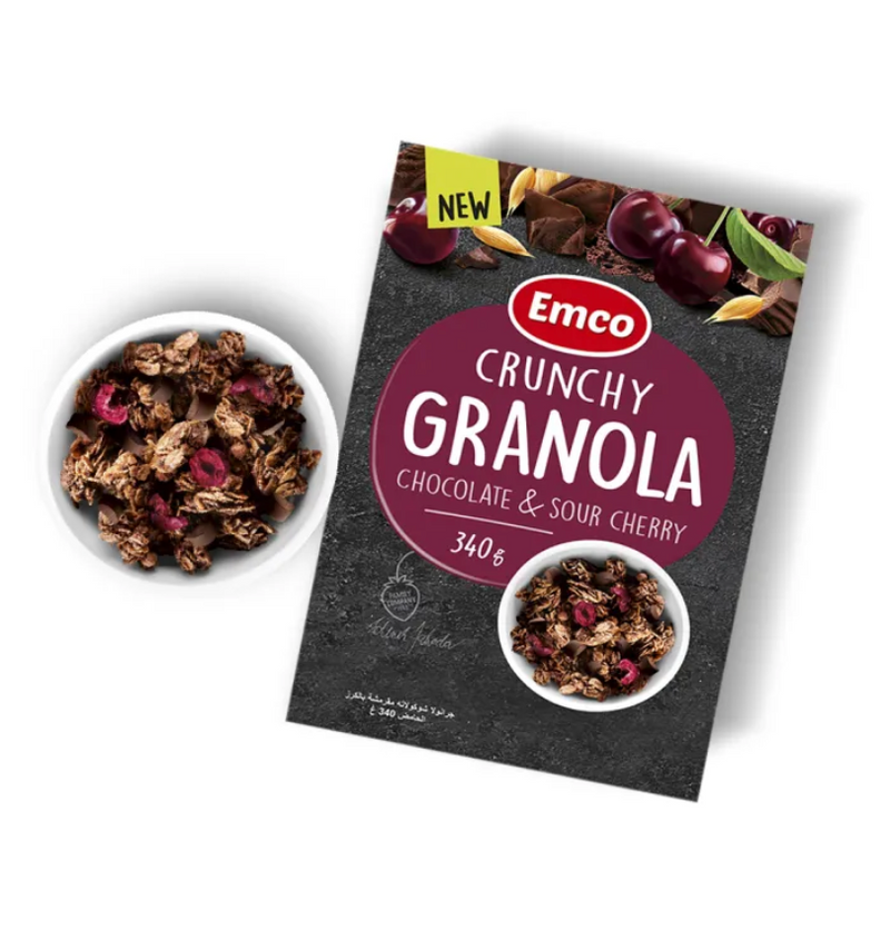 Load image into Gallery viewer, Emco Crunchy Granola Choco &amp; Cherry 340g
