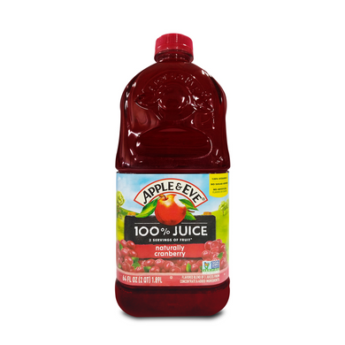 Apple and Eve Cranberry 100% Juice 64oz /1.89L (No Sugar Added)